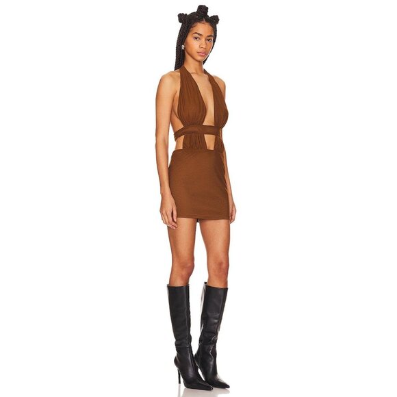 superdown Levi Mini Dress in Chocolate Small New Womens Stretch Party - Picture 3 of 9